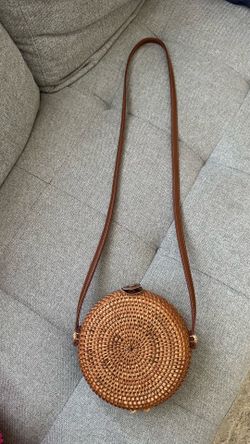Woven/Rattan brown crossbody bag