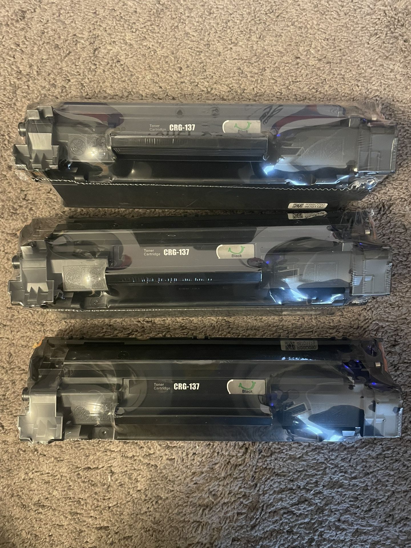 Set of 3 Printer Black Toner Cartridges CRG-137