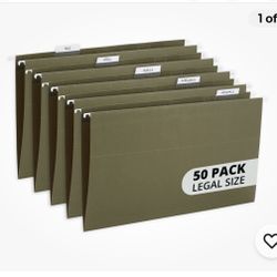 Blue Summit Supplies Hanging File Folders, 1/5 Cut Adjustable Tabs, Legal Siz...