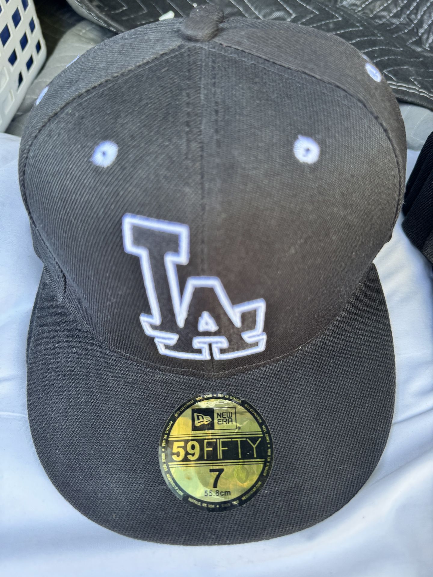 Los Angeles Dodgers Black One Of A Kind Hat Cap Size 7 Fitted