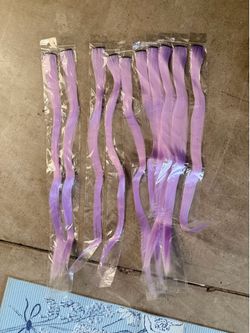 Purple clip in hair extensions