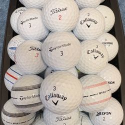 50 Golf Balls As Pictured Titleist , Taylormade, Callaway…. 