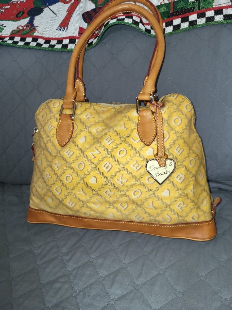 Canvas & Leather Handbag~Dooney & Bourke Lara Satchel