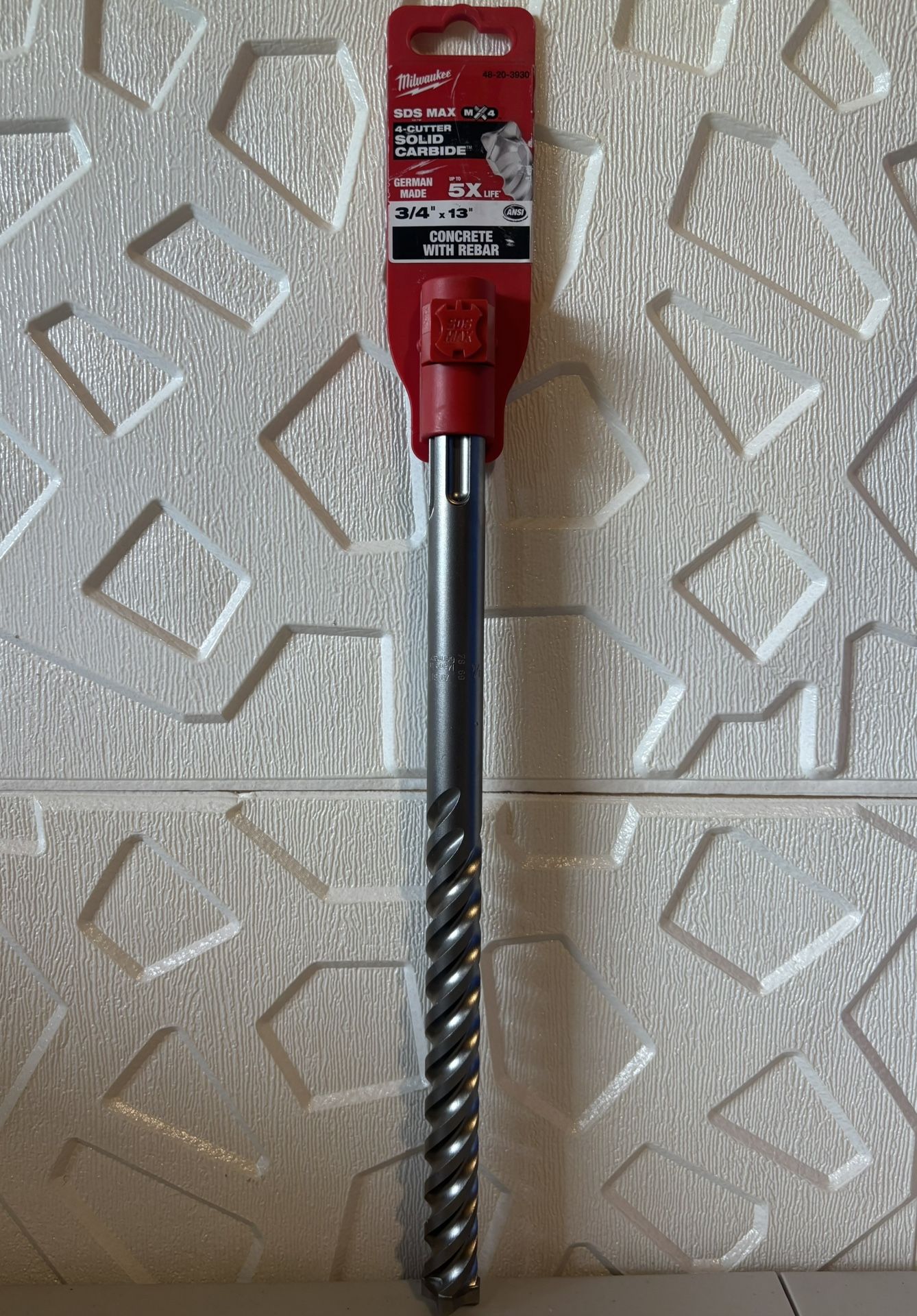 Milwaukee 48-20-3930 3/4 By 13 Inch Sds Max Bit Concrete With Rebar 4-cutter Solid Carbide