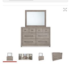 Artisan Gray 6 Drawer Dresser & Mirror