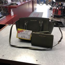 1003 Michael Kors Selma Medium Top Zip Satchel W/ Wallet 555592