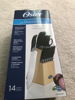 Oster Lindbergh 14 pieces Cutlery Set with Wood Block