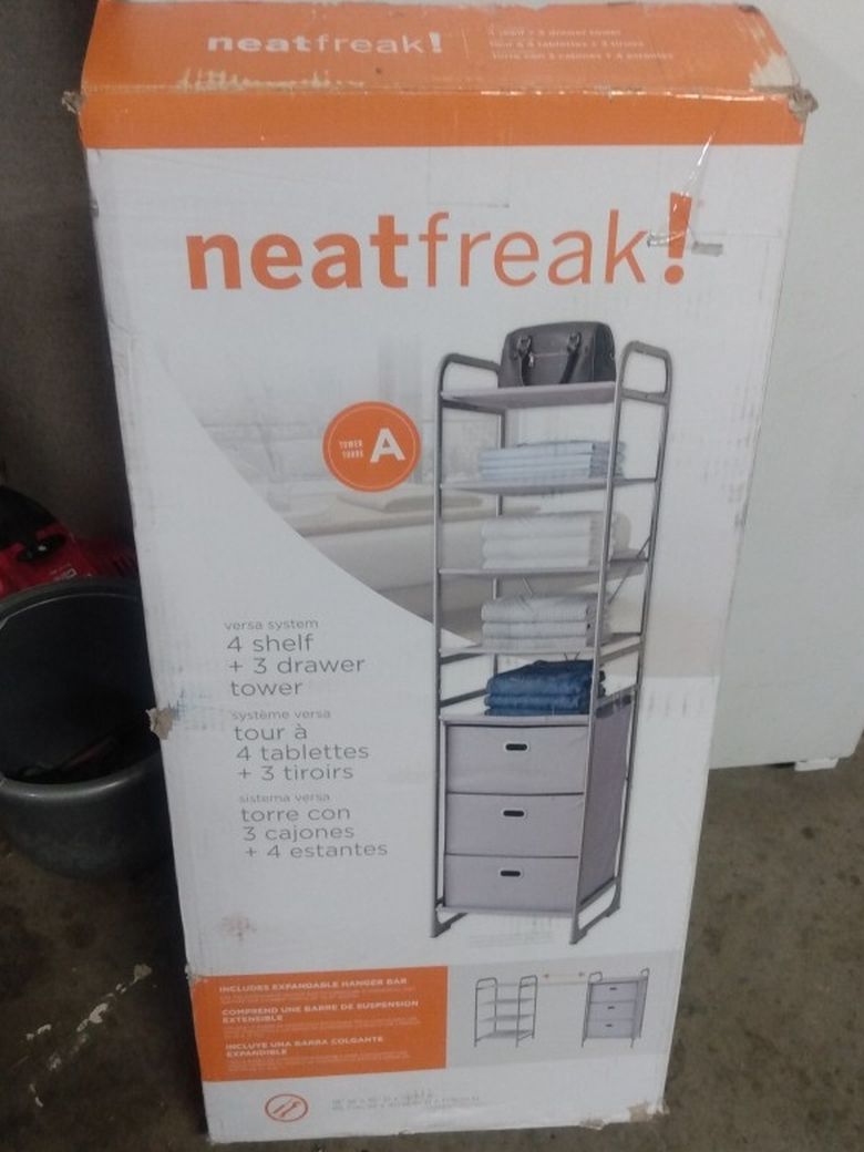 4 Shelf 3 Drawer Tower