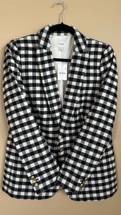 J Crew NWT Size 6 Buffalo Check Wool-Blend Blazer