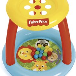 Fisher-Price® Animal Friends Ball Pit -Inflatable, Indoor/Outdoot Use, 35x33in, Includes 15 Play Balls, Preschool Ages 2+