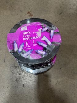 300 purple LED lights 68ft 6in $15 each roll Halloween decoration lights