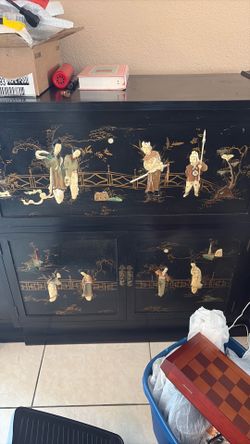 50’s or 60’s old Chinese Bar with Jade , Bone inlay .