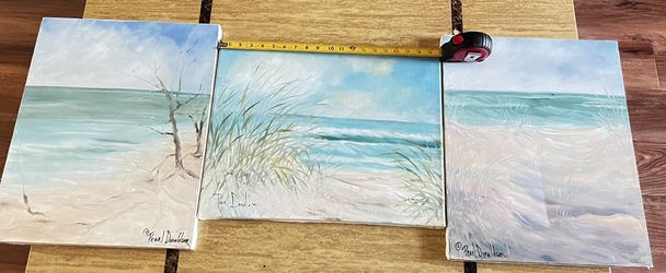 3 Pieces Paint Of The Beach. 