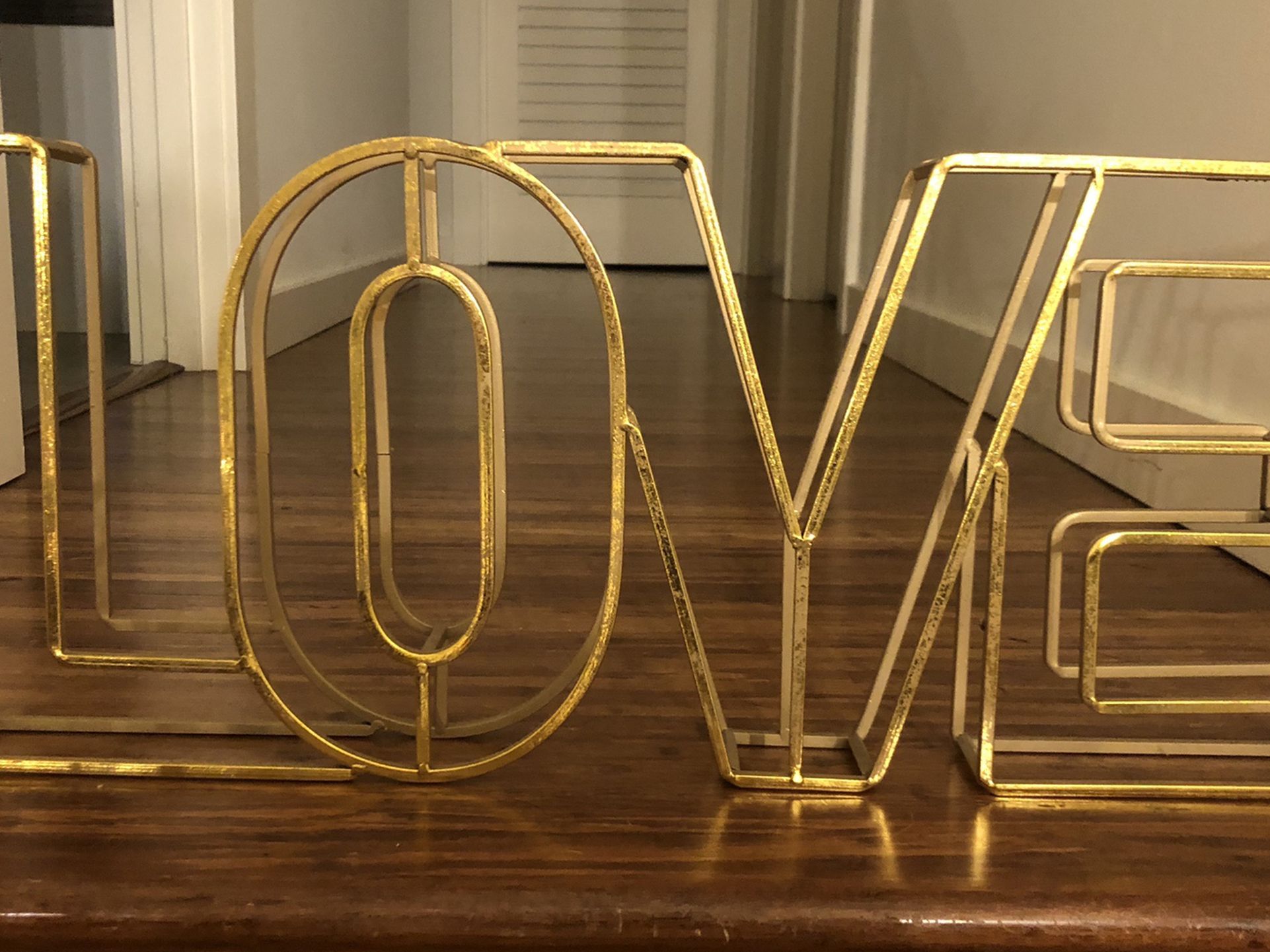 Gold "Love" Sign