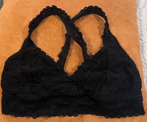 Aerie Black Lace Cross-Back Bralette Women’s Large