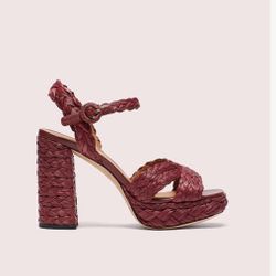 KATE SPADE DISCO RAFFIA PLATFORM Magenta Pink size 7 Fits Up To Size 8 US