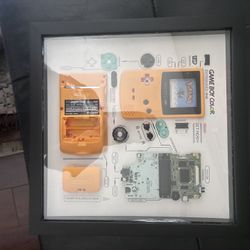 Xreart Nintendo Game Boy Color Frame – Orange Pokémon Retro Wall Art Display