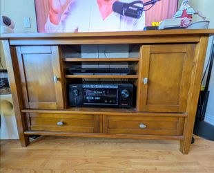 Wood entertainment center