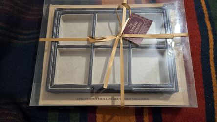 The Bombay Company 2-piece Brown Faux-Leather Trinket Organizer
