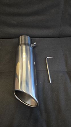 Richeer 2.75 to 3.5 inch Exhaust Tip, 2.75" Inlet 3.5” Outlet 12” Overall Length Stainless Steel Exhaust Tip Surface Polished Finish Universal (504)