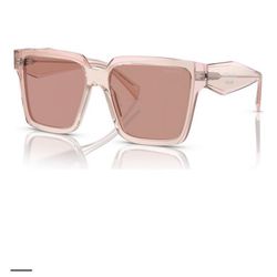 New Prada Women Oversized Sunglasses Geranium 57 Mm