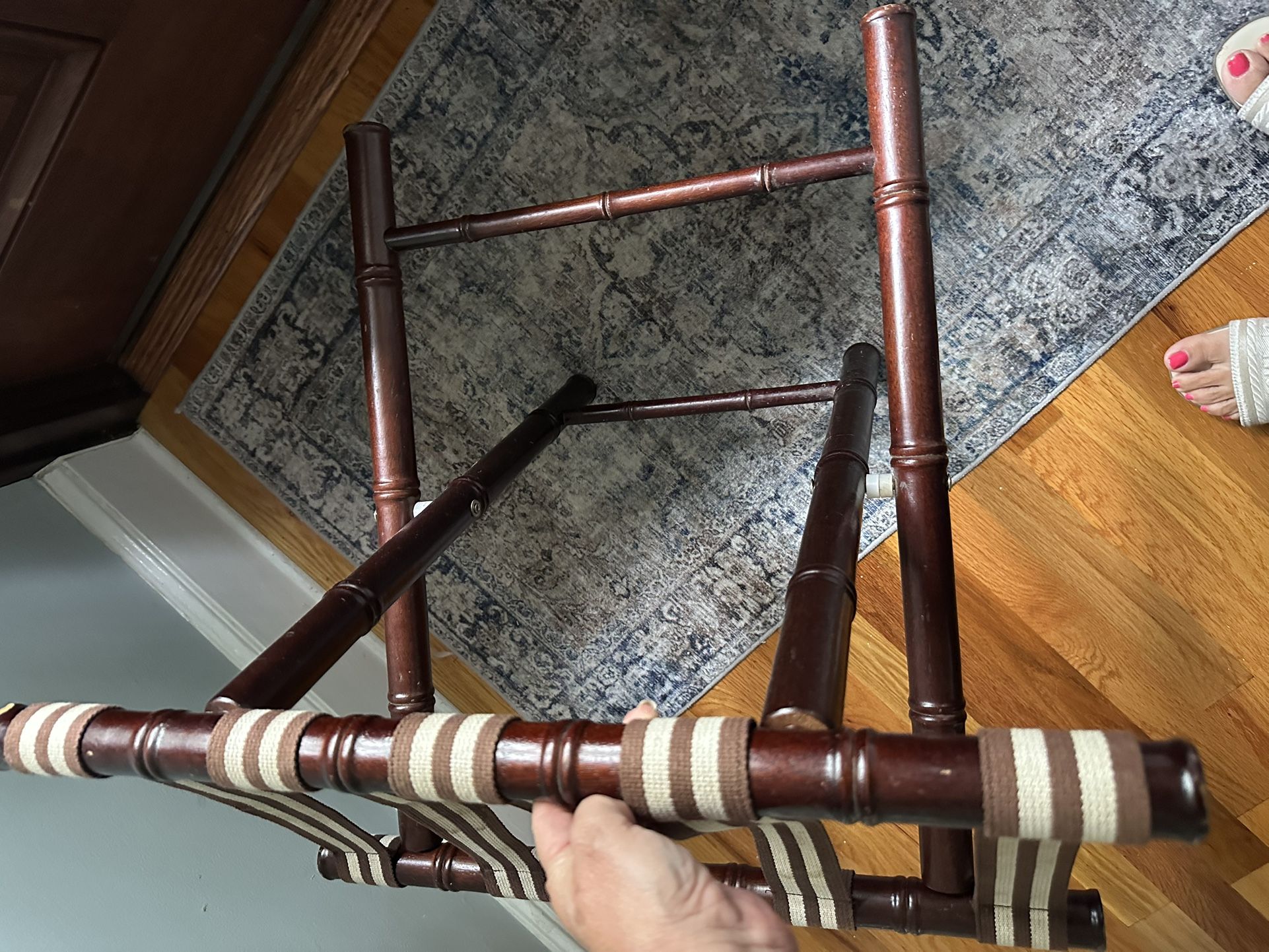 Vintage Faux Bamboo Luggage Rack 