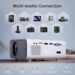 Mini Projector with 5G WiFi and Bluetooth W/ Tripod & Bag