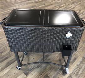 80qt Rolling Patio Cooler