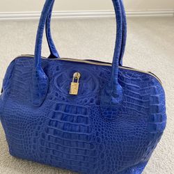 FURLA OLIMPIA CROC LEATHER LARGE TOTE BAG