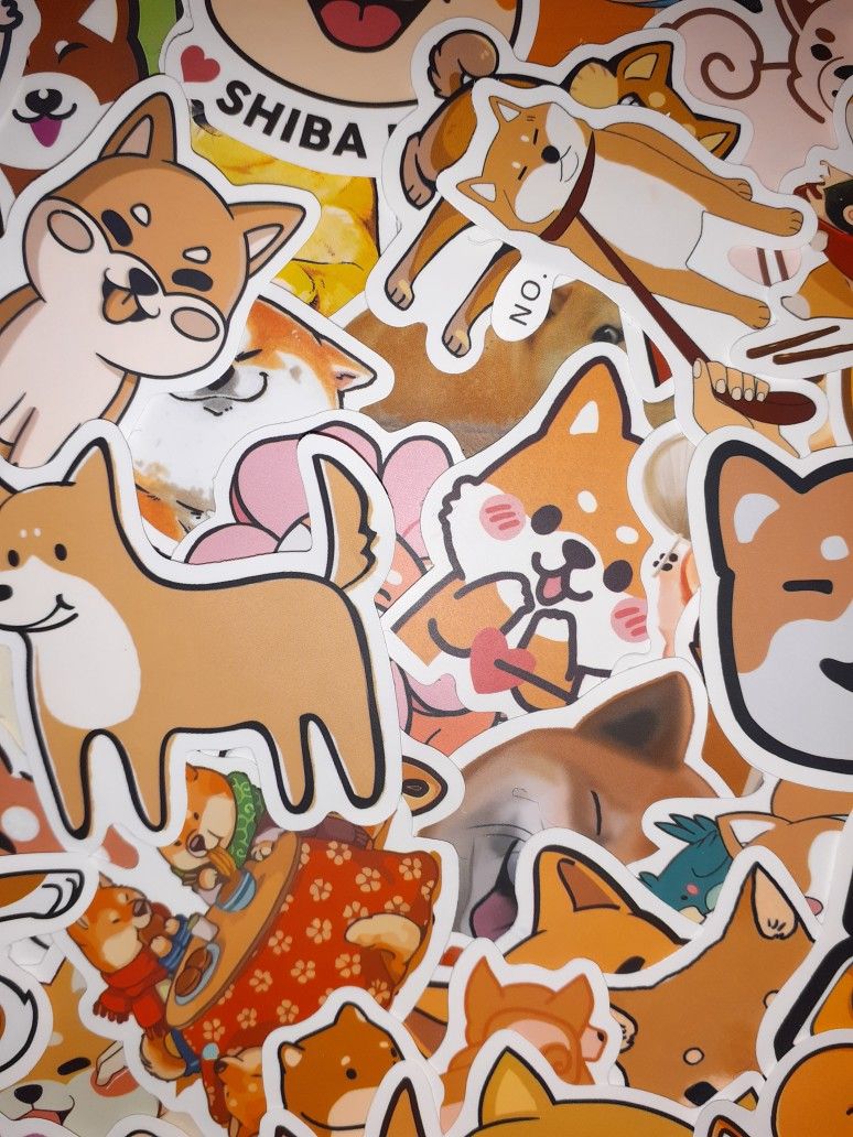 50pc Shiba Inu Vinyl Stickers