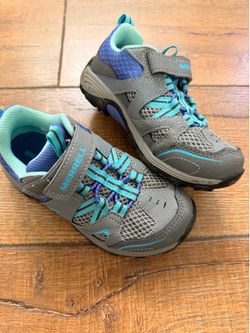 Merrell Kids Trail Hiking Shoes – Gray/Blue – Size 11M