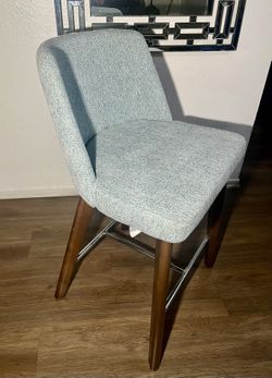 Barstool Wooden Base / Blue