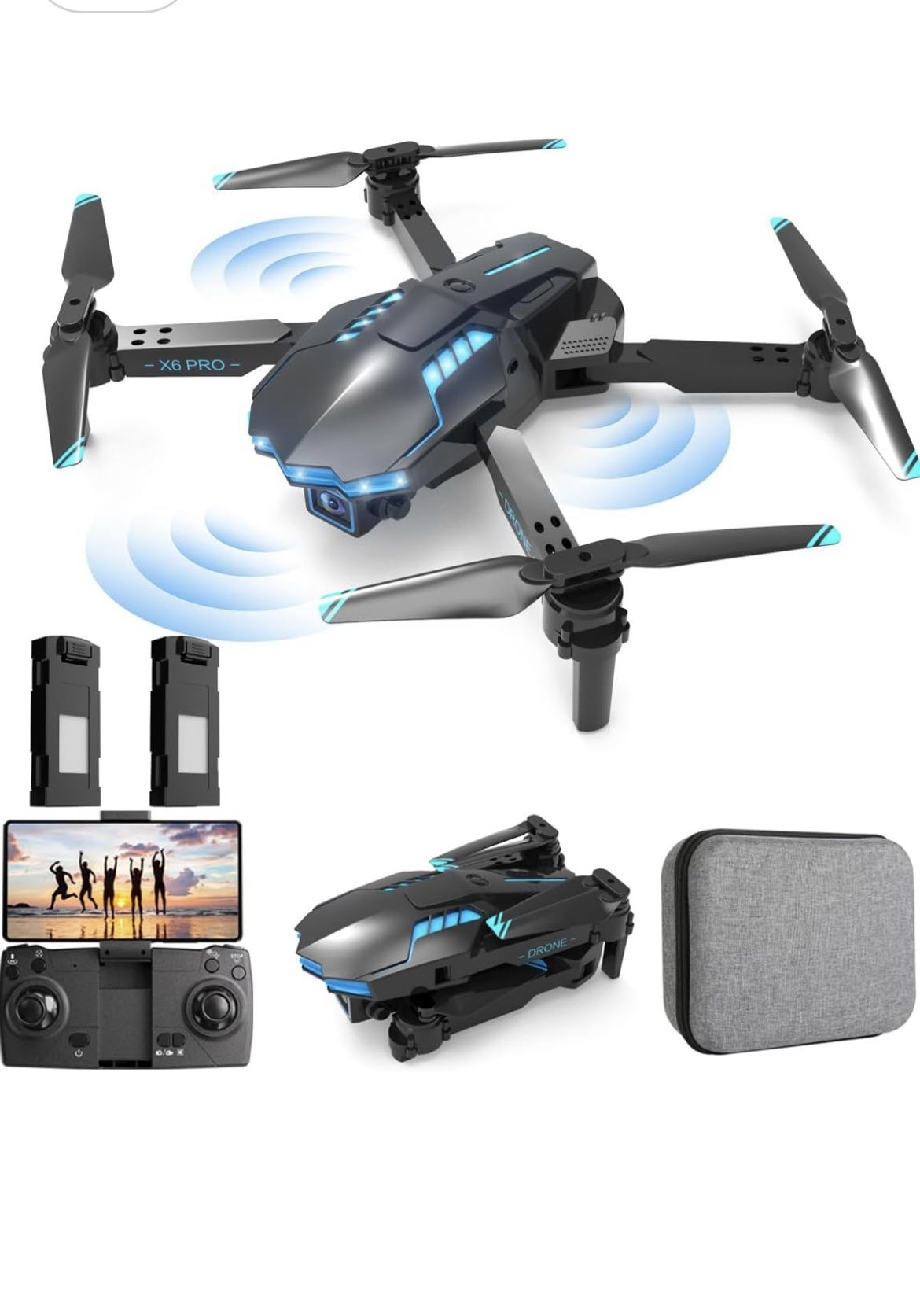Brand New Drone with Camera 1080P for Kids and Adults, RC Quadcopter Foldable FPV Drone