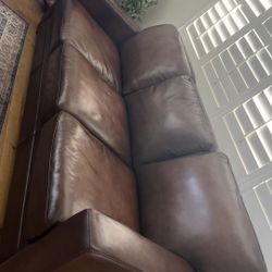 Brown Leather Sofa
