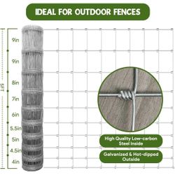 New Roll of Farm Fence 5ft x 164ft Galvanized Wire Fencing