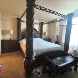 CAL KING SOLID WOOD BEDROOM SET/ /JUEGO DE RECAMARA🌟