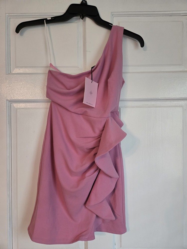Brand New One Shoulder Pink Coctail Dress