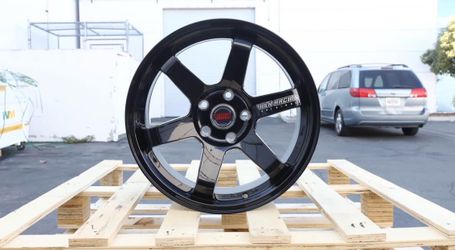 Brand New TE37 Rays Style 17x8 Black Wheels 5x114.3 ET35 Fits Honda Toyota Nissan Lexus