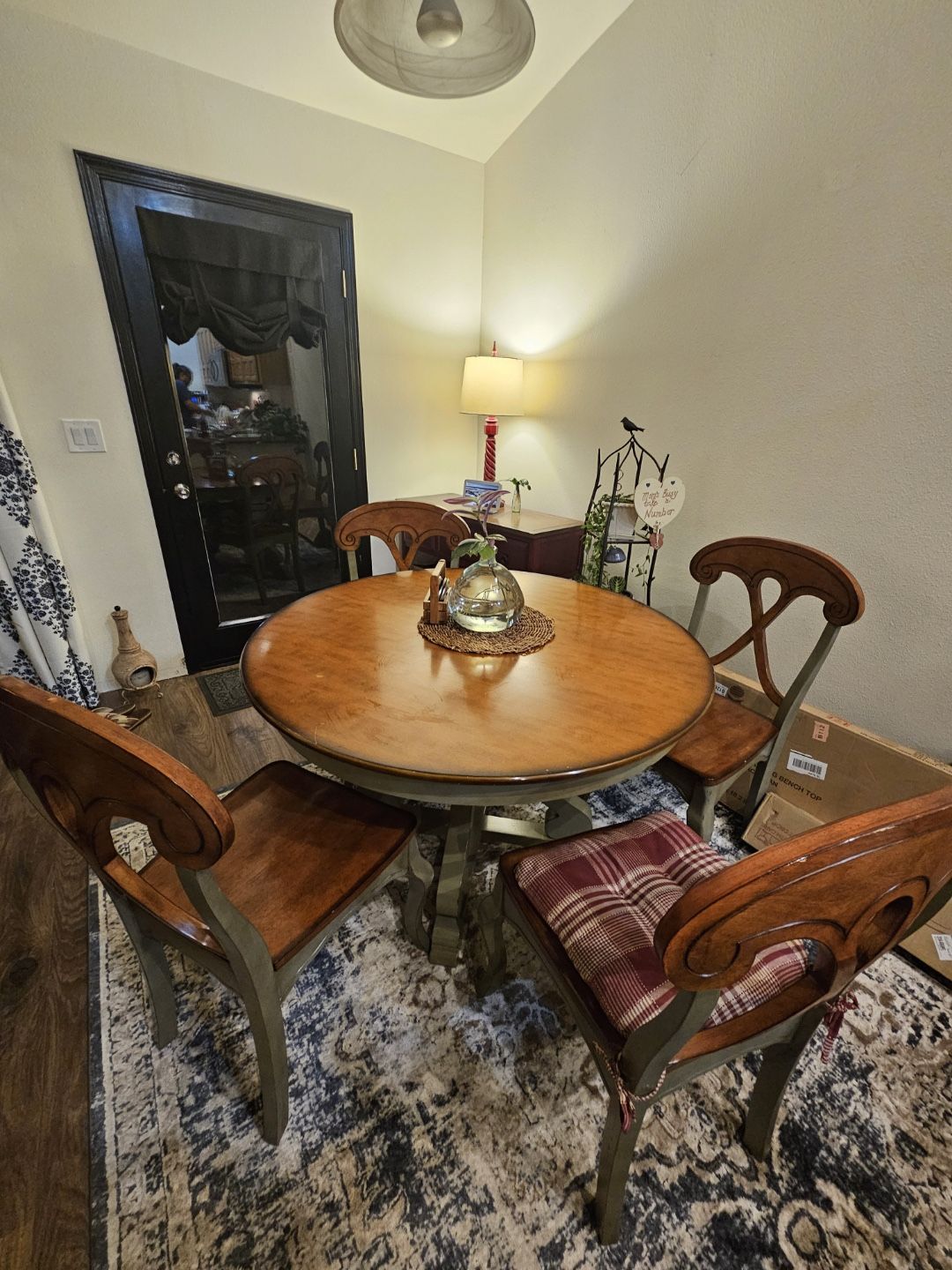 Solid Wood Dinner Table & 4 Chairs