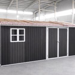 12x10 Ft Metal Shed With Windows And Floor Frame 