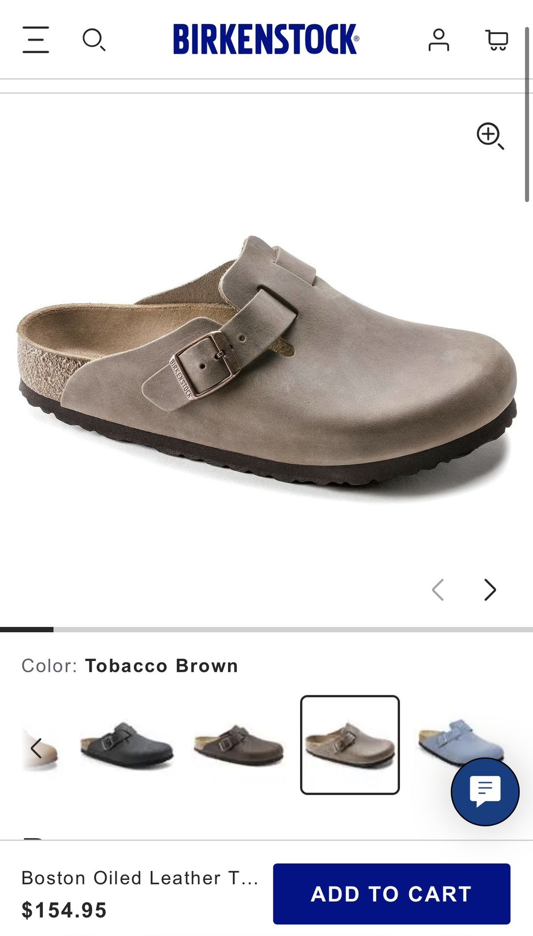 Birkenstock 39 Regular Oiled Leather Tobacco