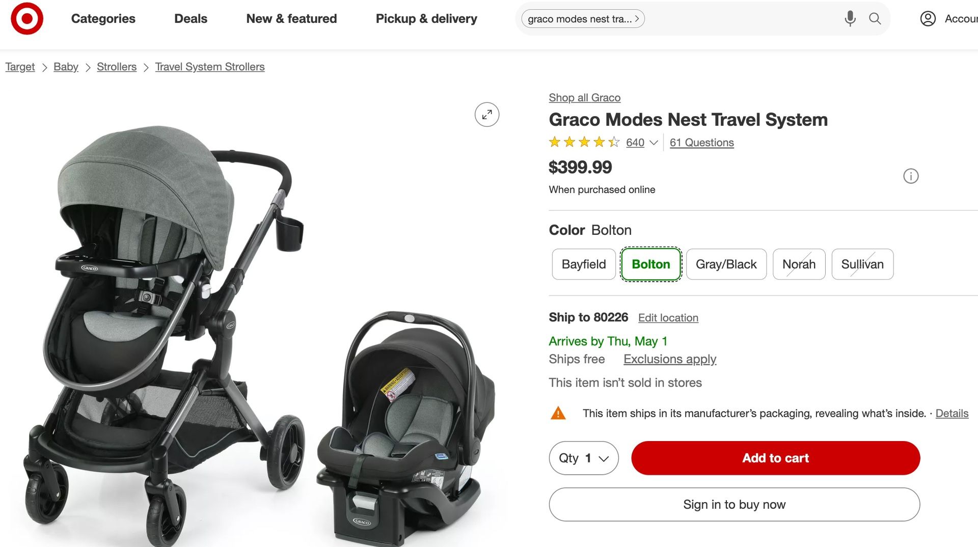 Graco Stroller With Infant Car Seat And Toddler Seat