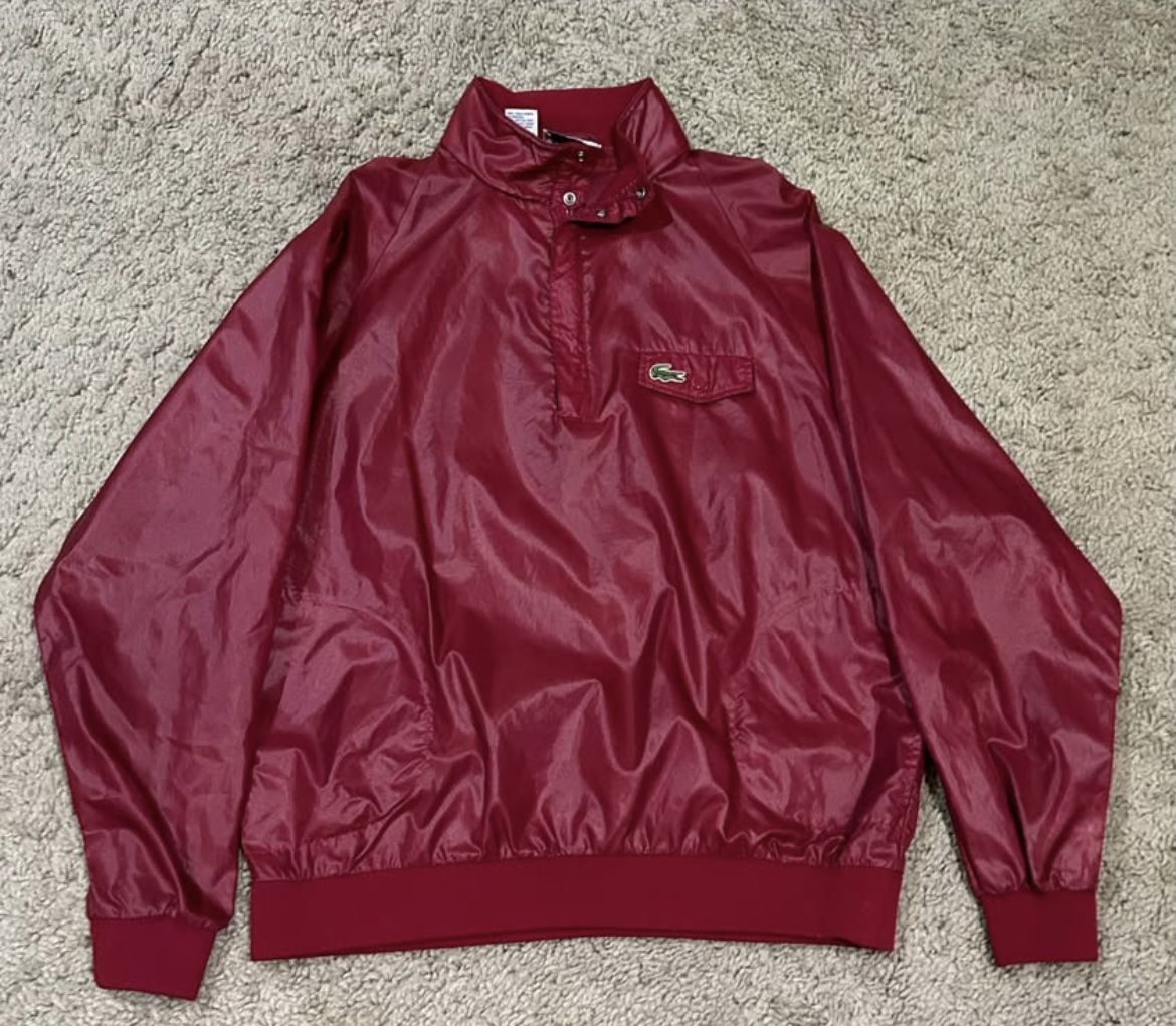 Lacoste Red Vintage Windbreaker Pullover