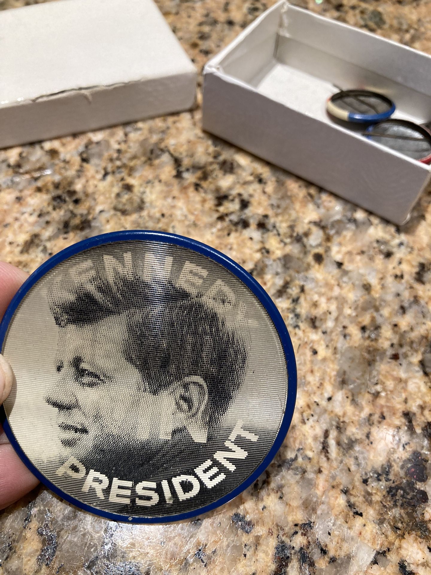 Vintage Kennedy Large Vari-Vue Election Pin