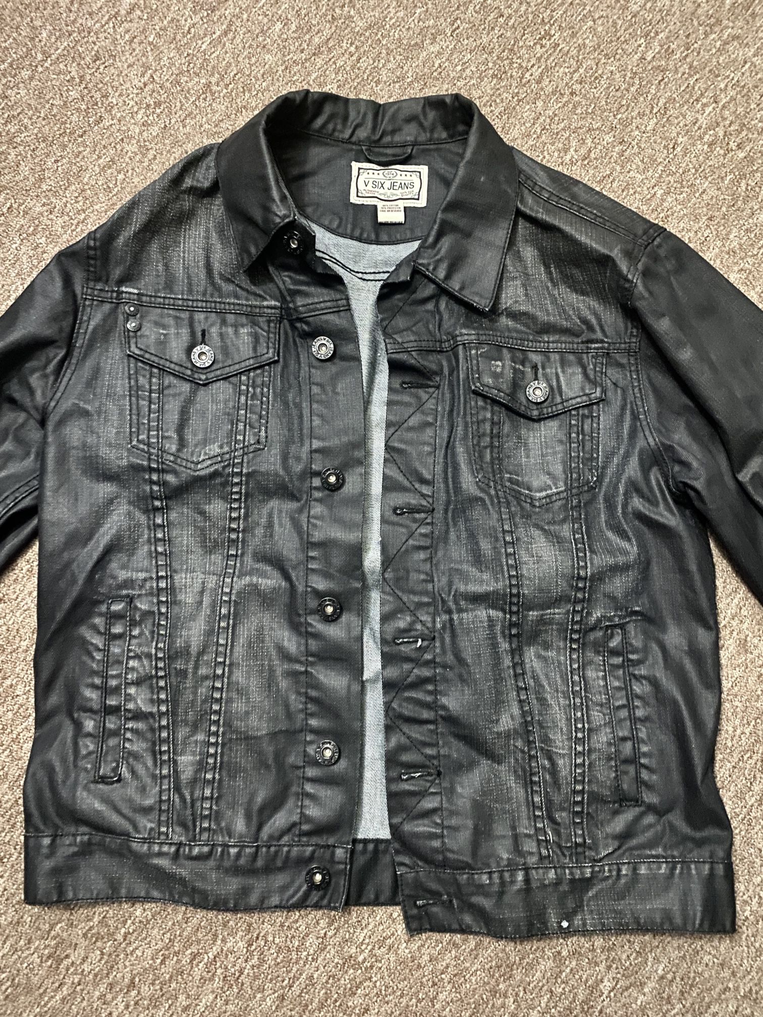 Mens V Six Jean Jacket ( XL)