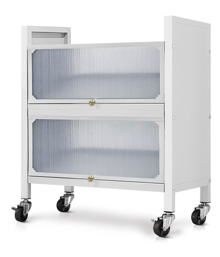3 layer accent cabinet/ metal/ white/ see discription 👍👍
