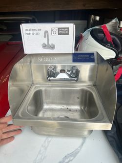 L&J NY Stainless Steel Commercial Hand Sink with Faucet