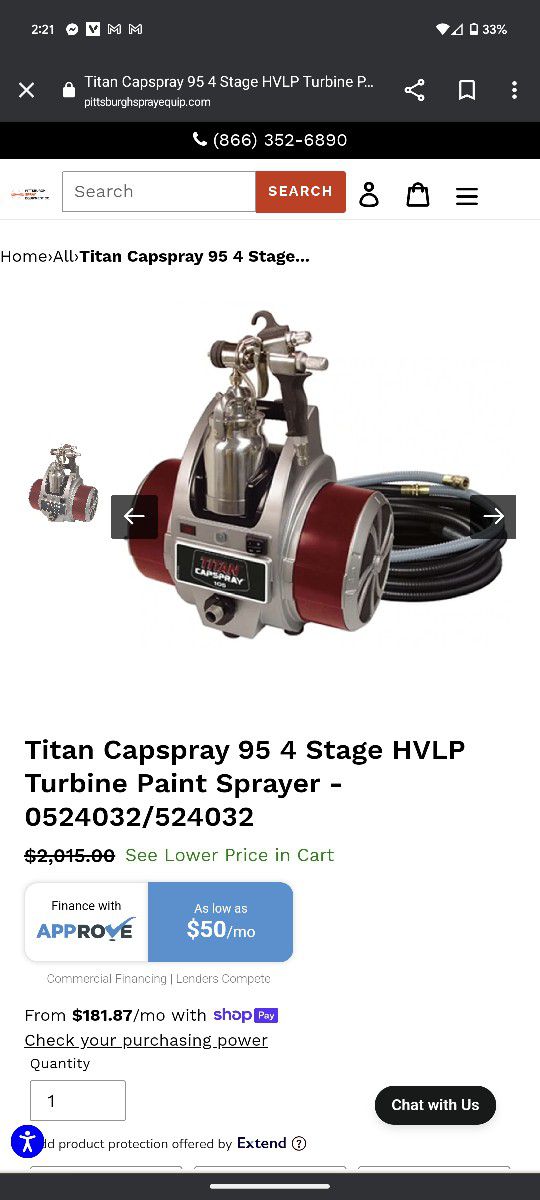 Titan 95 Capspray Hvlp With Gun
