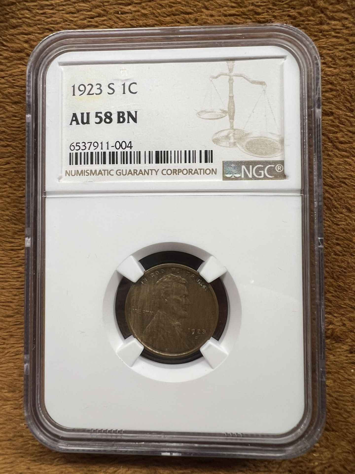 Certified 1923 S Lincoln Wheat Penny