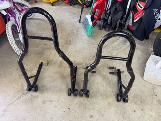 Motorcycle Front and Rear Paddock Stand Set